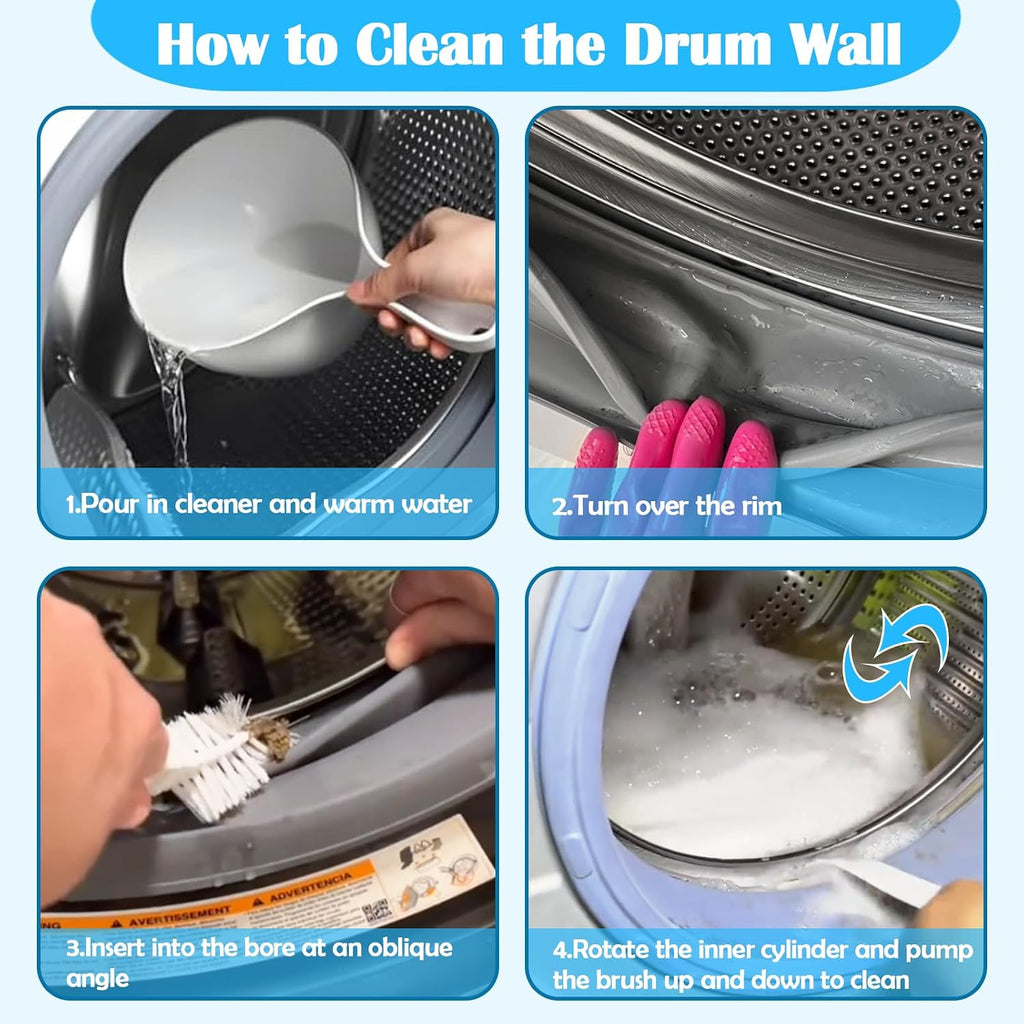 Washing Machine Cleaning Brush Kit for Top Load/Front Load Washer