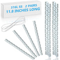 Threlaco 12-inch Conveyor Belt Lacing Fasteners 2 Pairs - Zinc-Plated Carbon Steel Mechanical Splice Kit with 27.5" Continuous Hinge Pin for 1.5-3mm Light-Duty Belts
