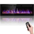 50" Electric Fireplace Wall Mounted and Recessed 750/1500w W/Remote Control