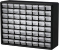 64-Drawer Plastic Storage Cabinet, 20" W x 6" D x 16" H, Black