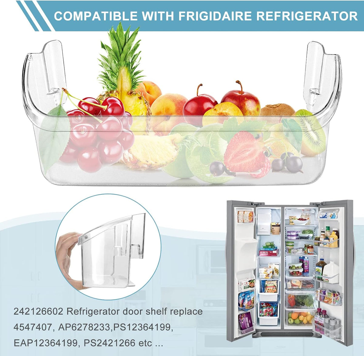 UPGRADED 242126602 Refrigerator Door Bin Shelf Replacement