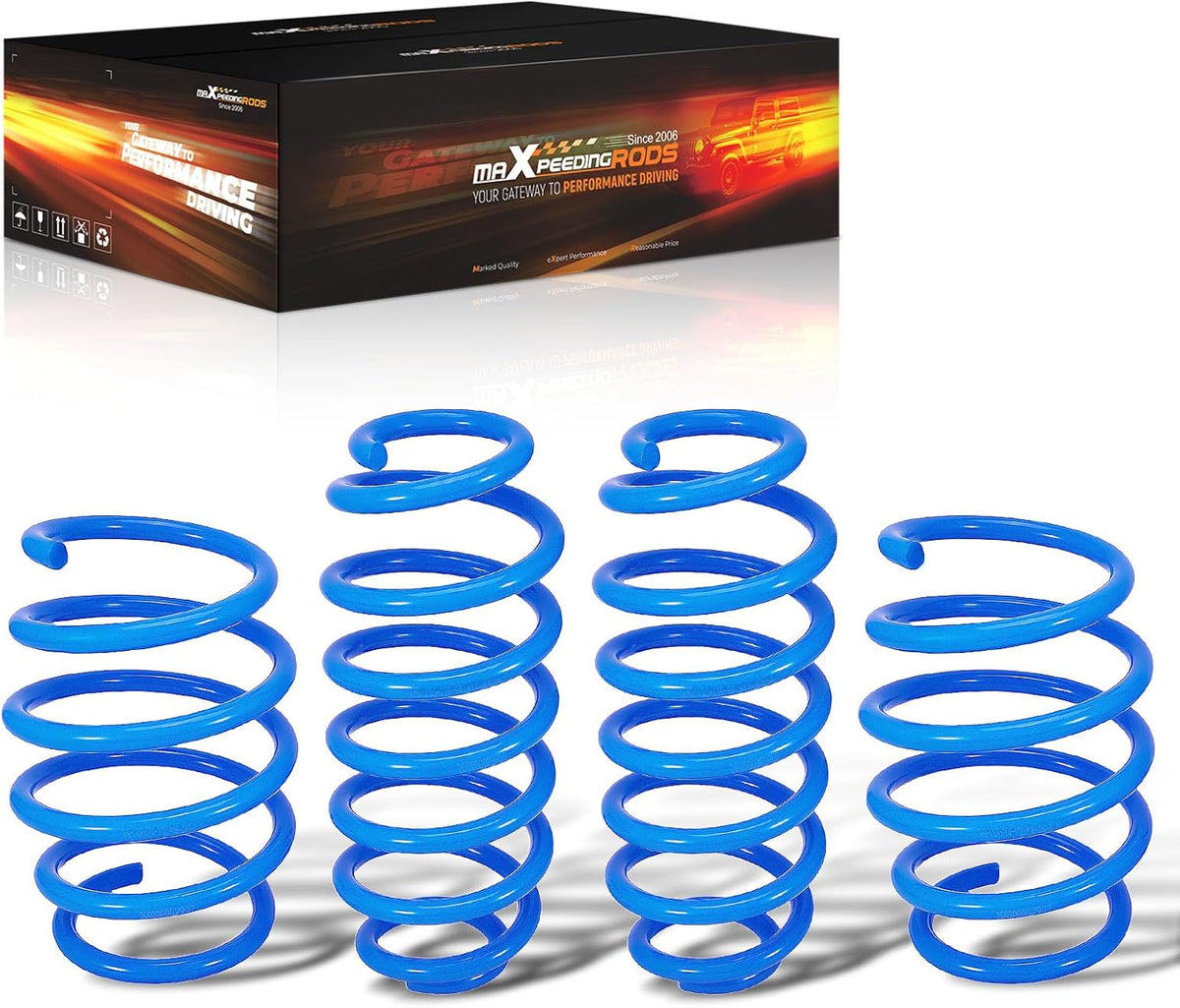 maXpeedingrods Lowering Springs for Toyota Camry FWD 2018-2024, SAE 9254 Cold-Wound Steel 2.0" Lowering Coil Springs, Blue