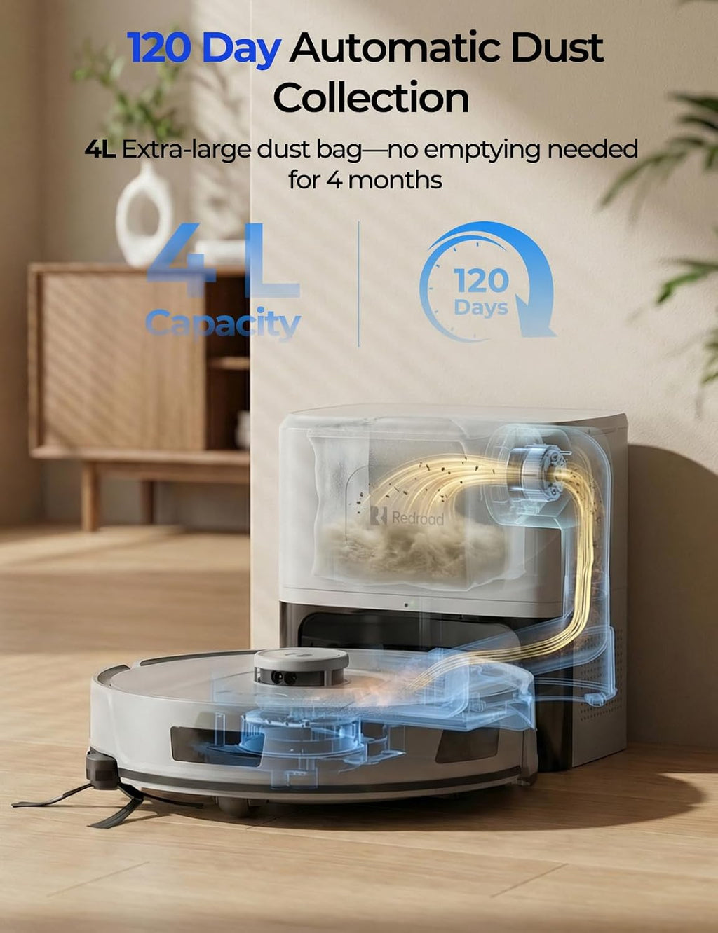 Robot Vacuum 20,000Pa Robot Vacuum Mop,120Day Self Emptying Vacuum Robot,Lidar Navigation,2.4G 5G WiFi APP Aspirateur