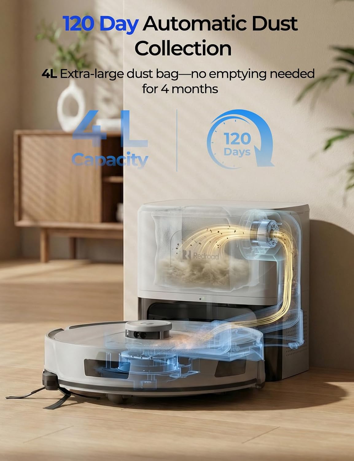 Robot Vacuum 20,000Pa Robot Vacuum Mop,120Day Self Emptying Vacuum Robot,Lidar Navigation,2.4G 5G WiFi APP Aspirateur
