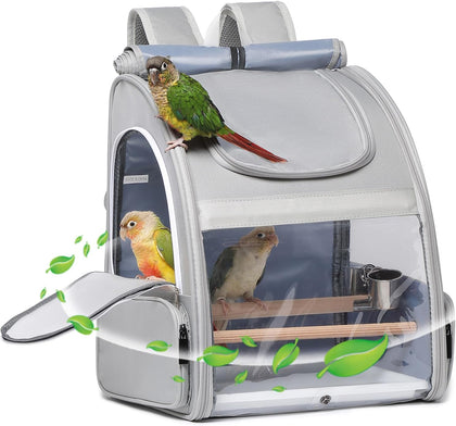 Bird Carrier,Travel Bird Cage,Bird Backpack for Small Birds Parakeet,Canary,Parrot, Finches,Cockatiel.Portable