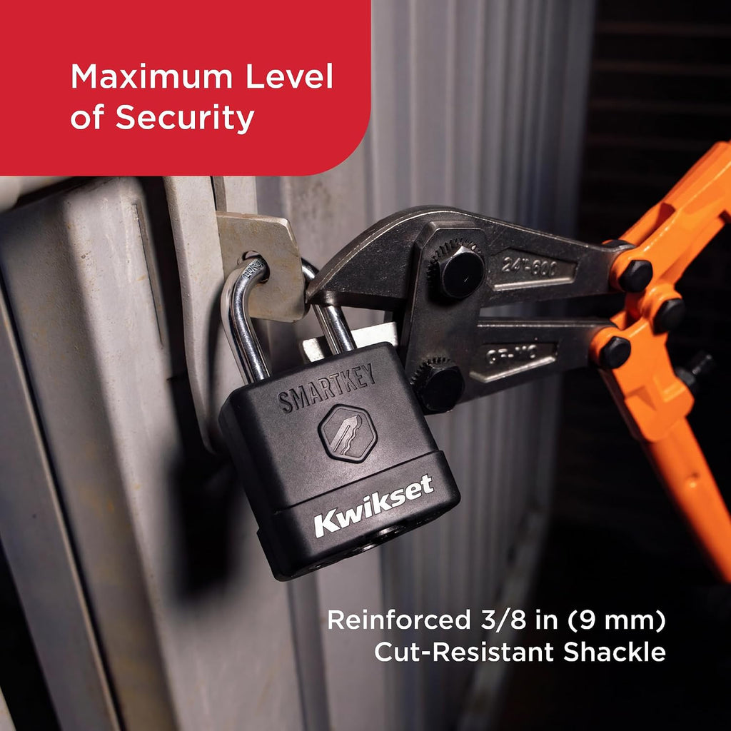 SmartKey Re-Keyable Laminated Steel Padlock with Weather Cover