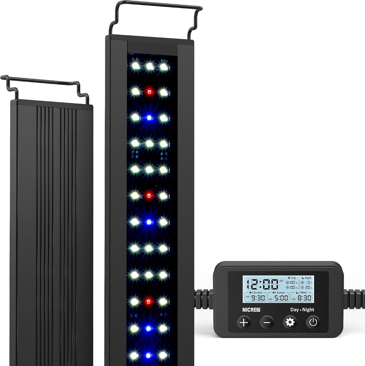 C10 Plant Aquarium Light, 12-18 in, 9W, Full Spectrum with Timer
