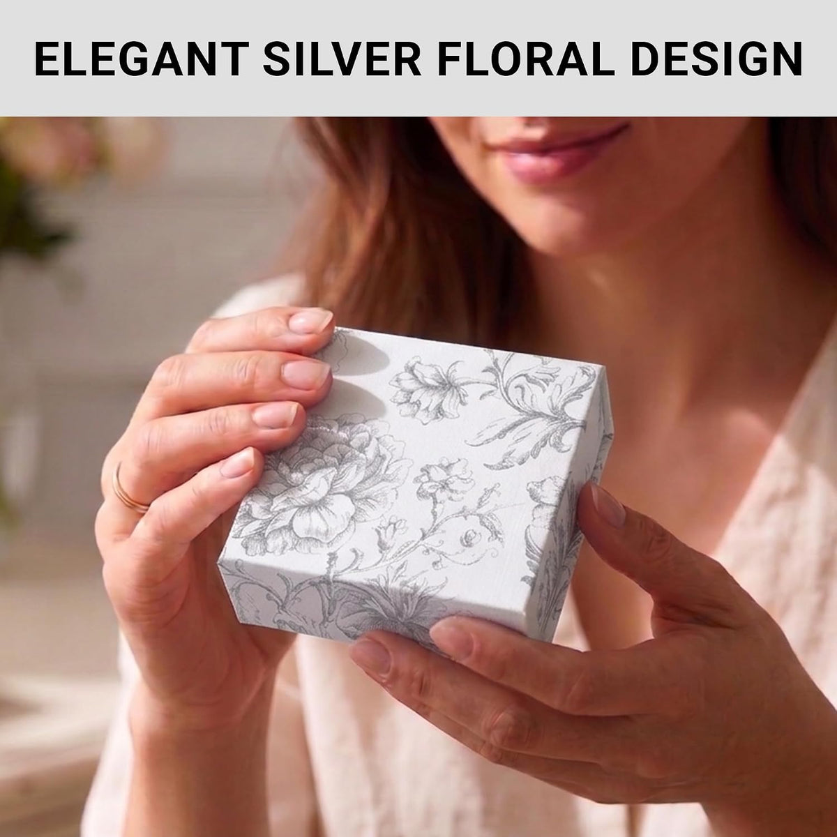 Luxury Small Gift Boxes with Magnetic Lids, 4" x 4" x 1" (5 Pack)