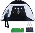 10x7ft Golf Practice Net and Mat, Golf Hitting Nets Golf Driving Net with Target/Mat/Balls/Tee/Bag for Backyard Home