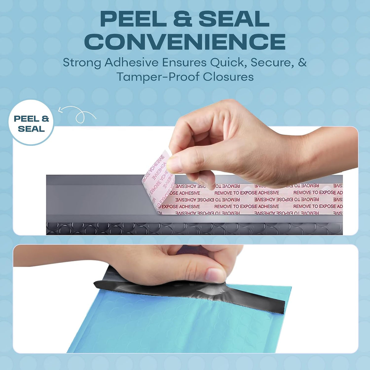 Light Blue Bubble Mailers 12.5x19 Poly Padded Envelopes #6, 20 Pack