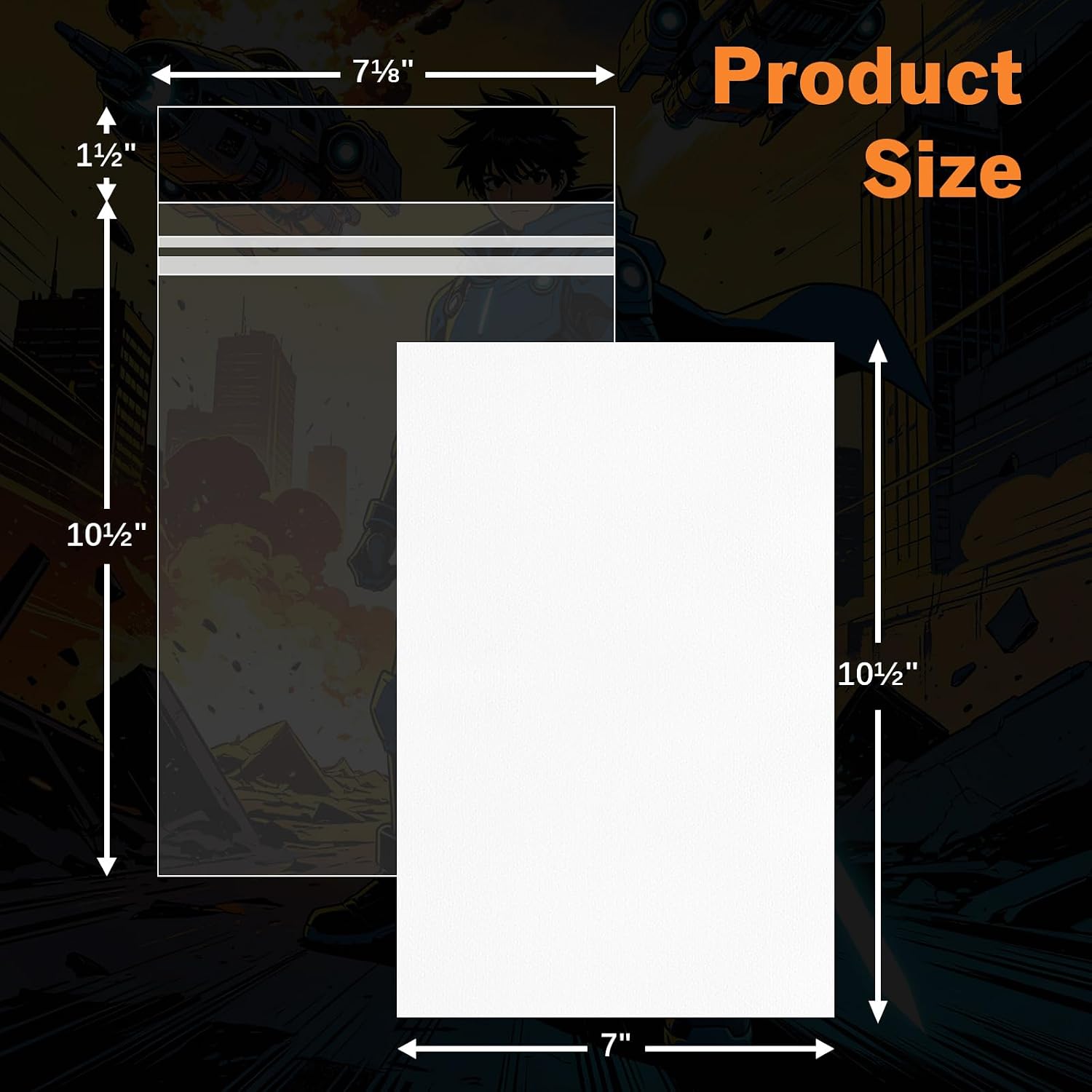100ct Silver Age Comic Bags and Boards - Resealable Acid-Free Sleeves | Protect Regular Comics from Scratches, Dust &