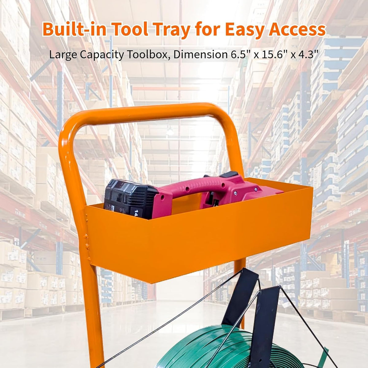 Strapping Cart & Dispenser, Heavy Duty Mobile Banding Cart