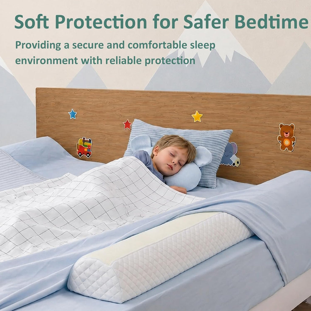 Bed Bumpers for Toddlers & Kids (2-Pack), Memory Foam Bed Rail for Adults, Bed Edge Safety Guard for Queen, King