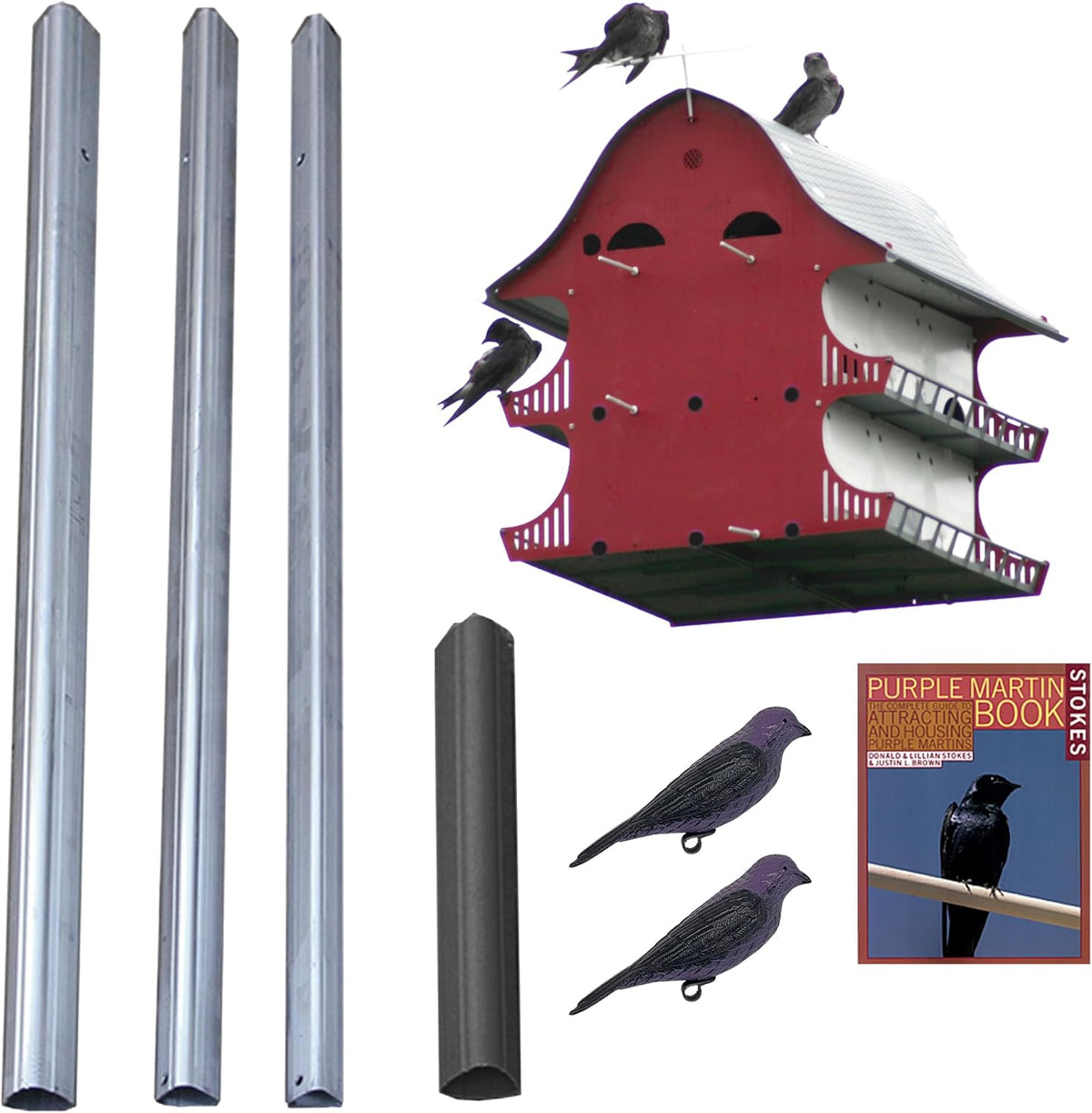 16-Room Purple Martin House Kit with Telescoping Pole, Decoys & Guidebook