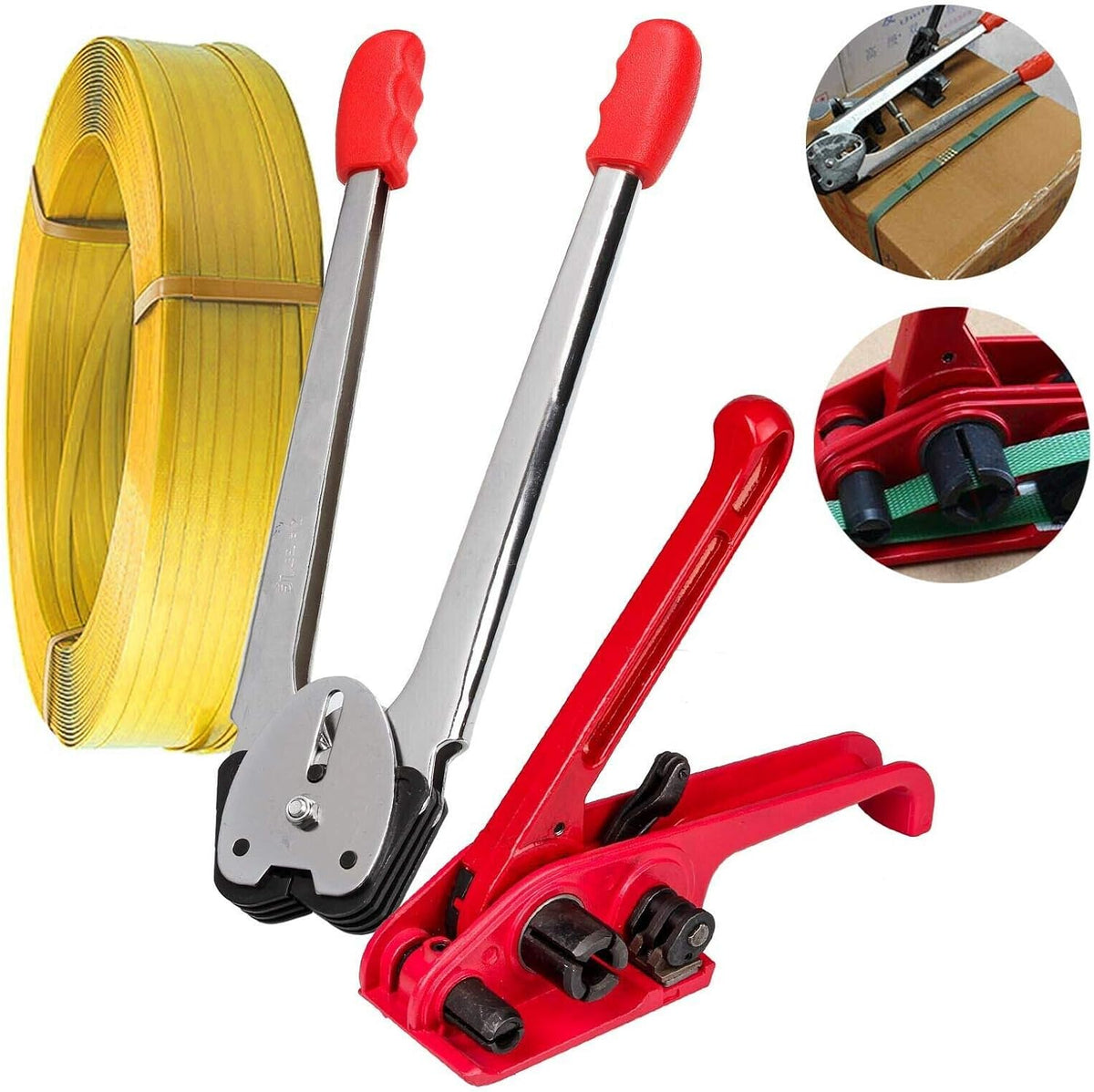 Heavy Duty Manual 4 in 1 PET/PP Manual Strapping Tools for 1/2-3/4" Belt