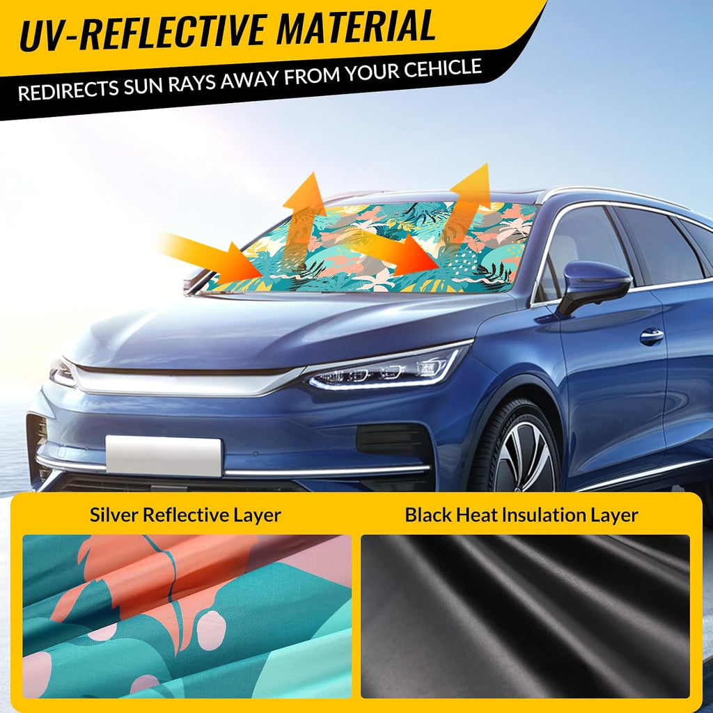 Windshield Sun Shade - Car Windshield Sun Shade for UV Protecion Heat Reduction 2026 Sun Visor for Car Interior