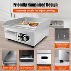14" Commercial Electric Griddle,Electric Countertop Flat Top Griddle,110V 1500W Electric Flat Top Grill,Non-Stick