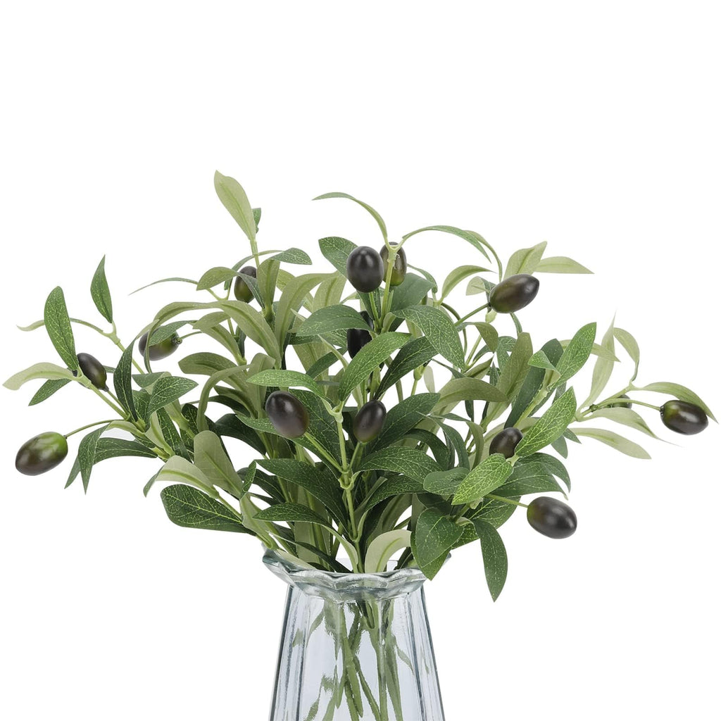 10pcs 10” Faux Olive Leaves Stems Artificial Branches for Vases