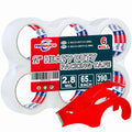 Heavy Duty Packing Tape with Dispenser, 1.88 inch x 65Y, 6 Rolls | 1 Dispenser Included, Total 390Y, Clear, 2.8 mil