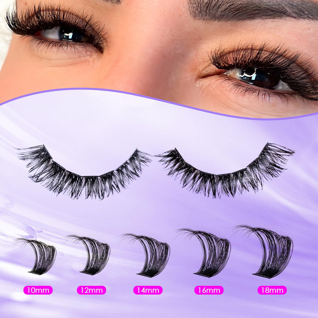 560Pcs Lash Clusters Kit, Cluster Eyelash Extensions 10-18mm