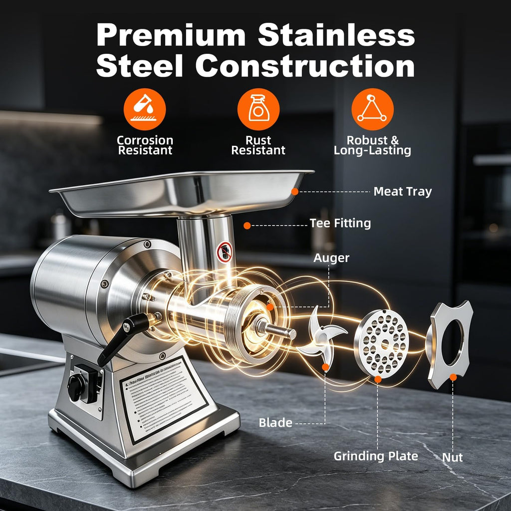 Commercial Meat Grinder Stainless Steel Electric Meat Mincer #12C