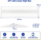 hykolity 4FT LED Linear High Bay Light, 3CCT 4000K/5000K/6500K, 150LM/W