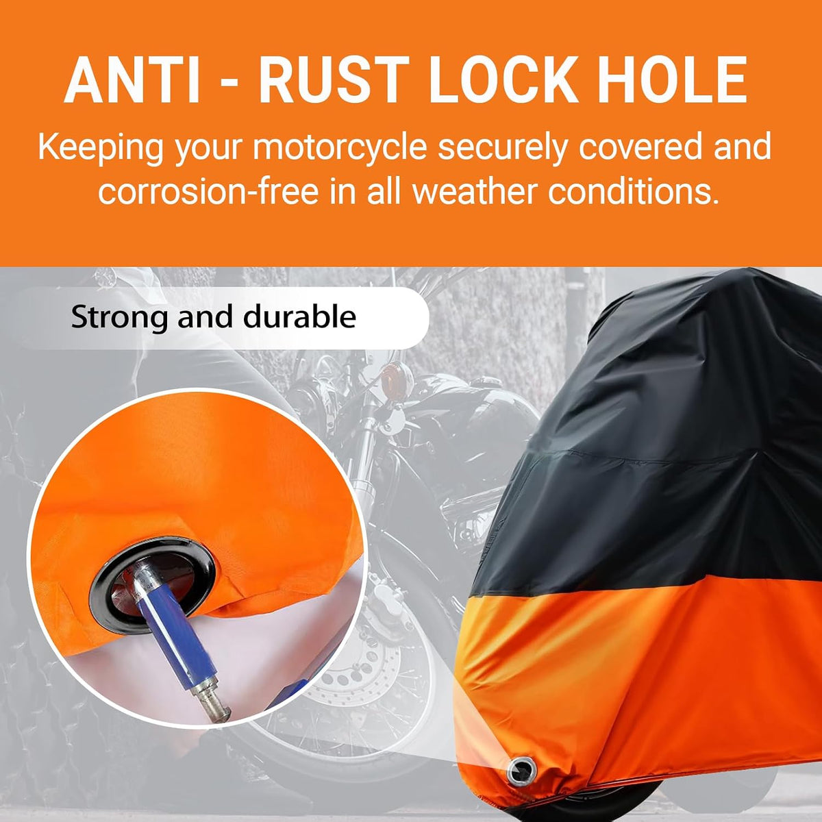 Motorcycle Cover Waterproof Outdoor for Harley 116" Motorbike Covers