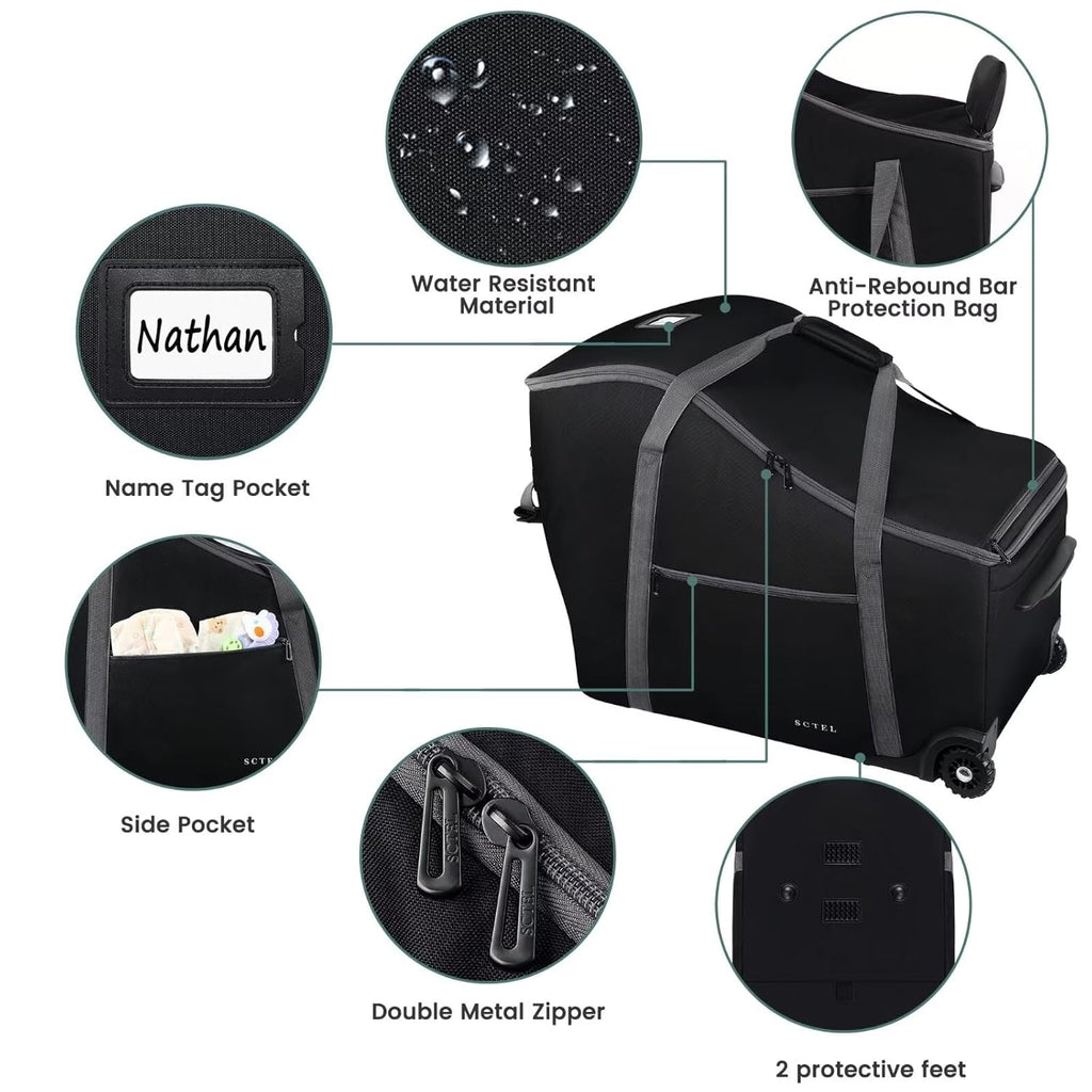 Infant Car Seat Travel Bag Fit Doona Car Seat Stroller and Base, Chicco Keyfit 35 and Base, Doona Travel Bag with