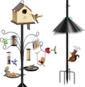 108 Inch Bird Feeder Pole Squirrel Proof, Heavy Duty Bird House Pole, Adjustable Bird Feeder Stand with 5 Shepherds