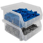Medium-Wide Stackable Plastic Storage Bins, 4-Pack, Clear