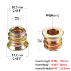 80Pcs M6x10mm Hex Nut Inserts Wood Threaded Fastener for Furniture