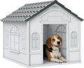 Plastic Dog House for Medium and Small Dogs, Water Resistant Puppy Shelter Indoor Outdoor with Door, Easy to