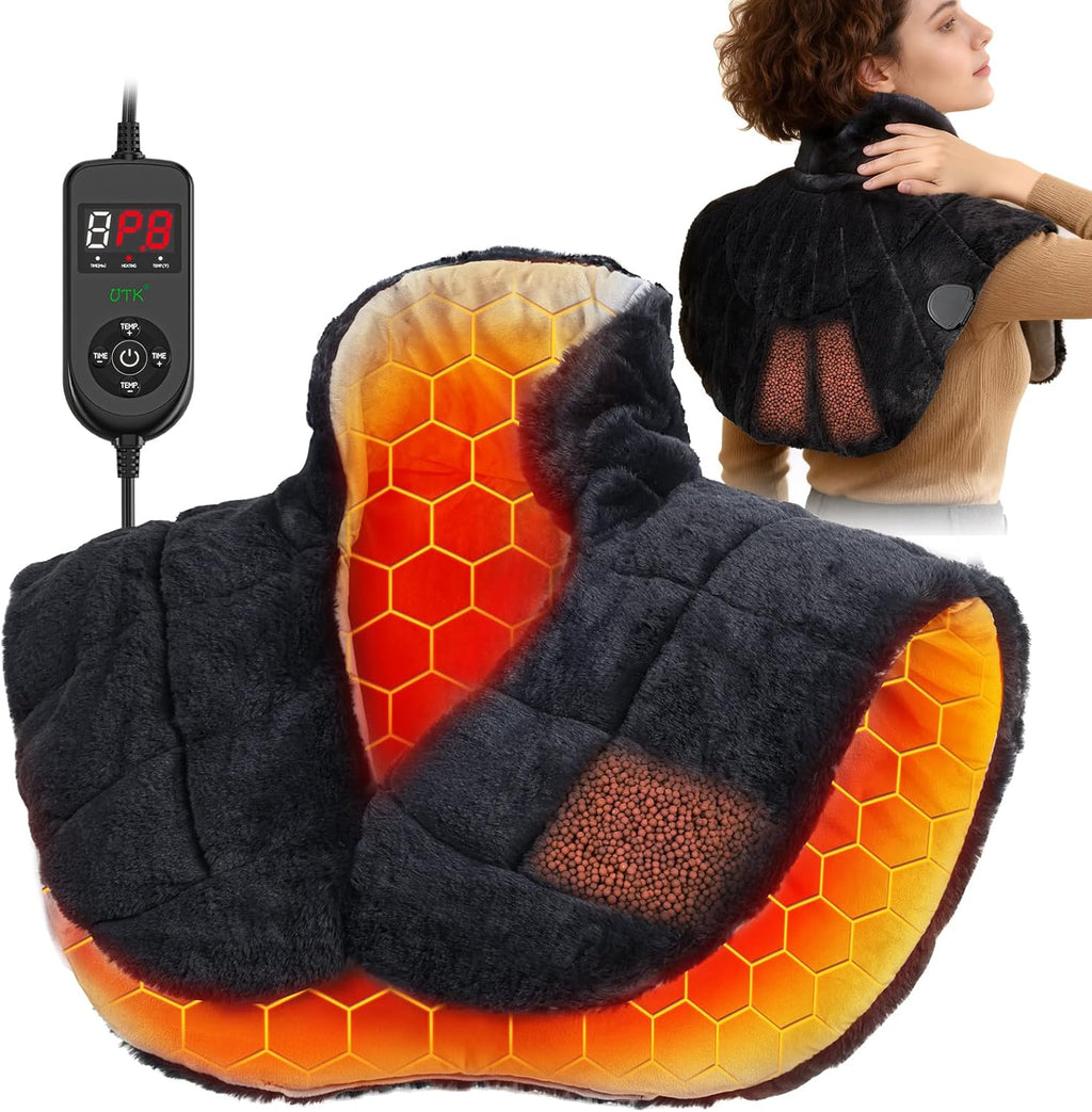Weighted Heating Pad for Neck and Shoulders and Back, 30s Fast Heat