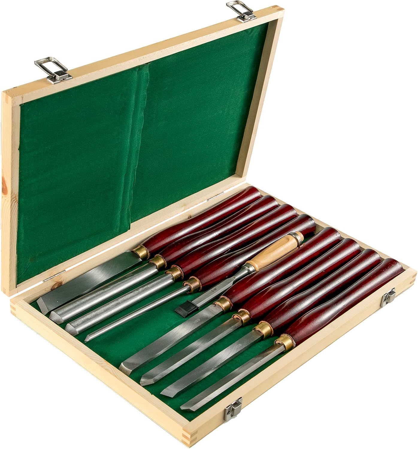 8-Piece Wood Lathe Chisel Kit, HSS Steel Blades, Woodworking Turning Tools with Wooden Storage Case, Ideal for Wood