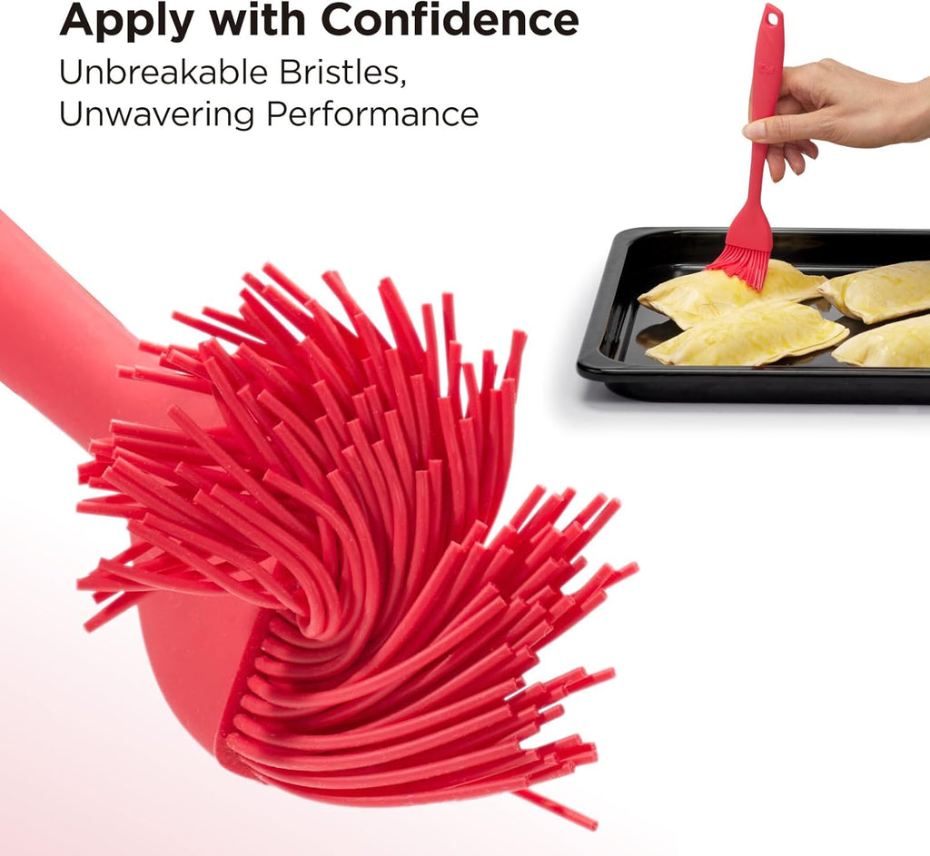 WaltzGrip Platinum Silicone Basting Pastry Brush: Set of 2 Heat-Resistant Brushes Utensils for Cooking, Baking
