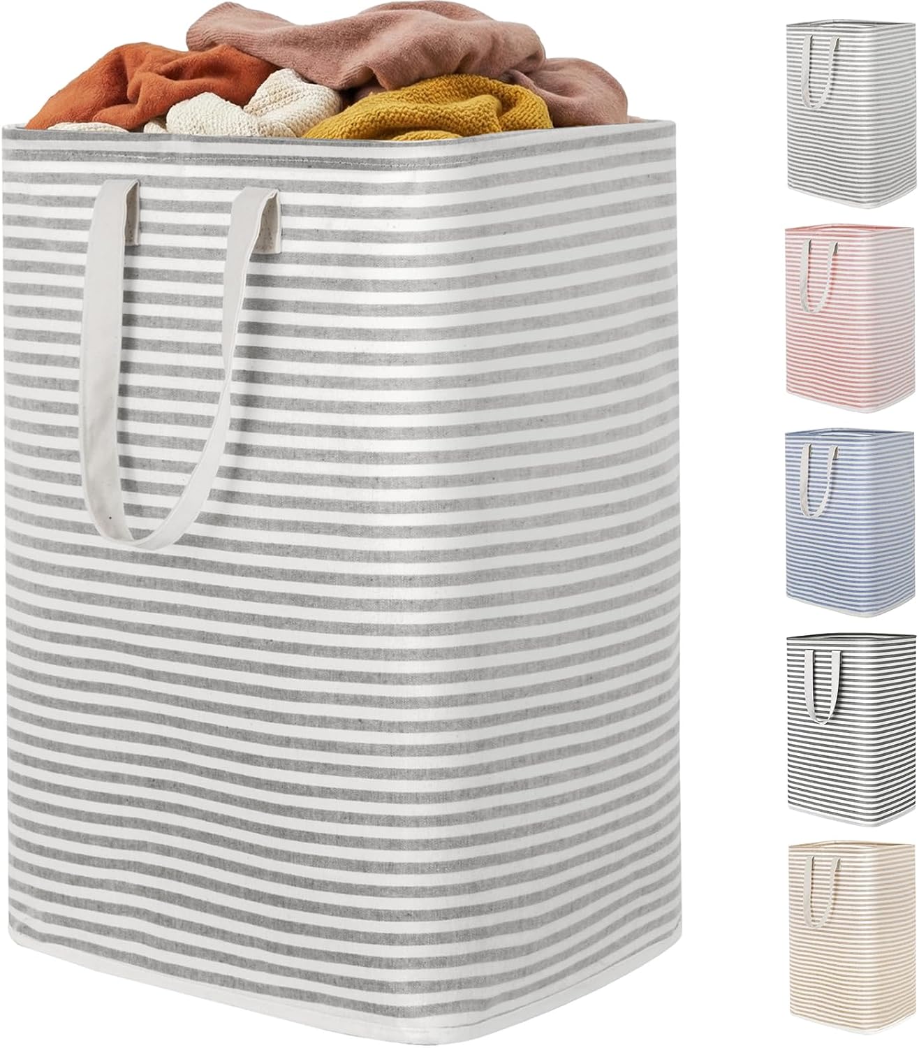 1 Pack Laundry Basket 80L Each, Collapsible Clothes Hamper with Reinforced Handles, Freestanding Waterproof Design