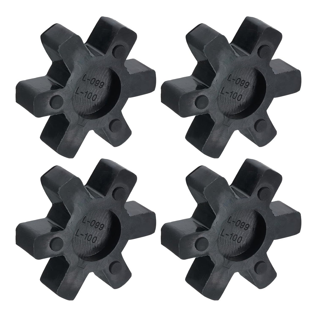 uxcell 4pcs L099/L100 Jaw Coupling Insert, Flexible Solid Type NBR Rubber Jaw Coupling Center Inserts for L Jaw Coupling L-Jaw Coupler Set, Black, Red