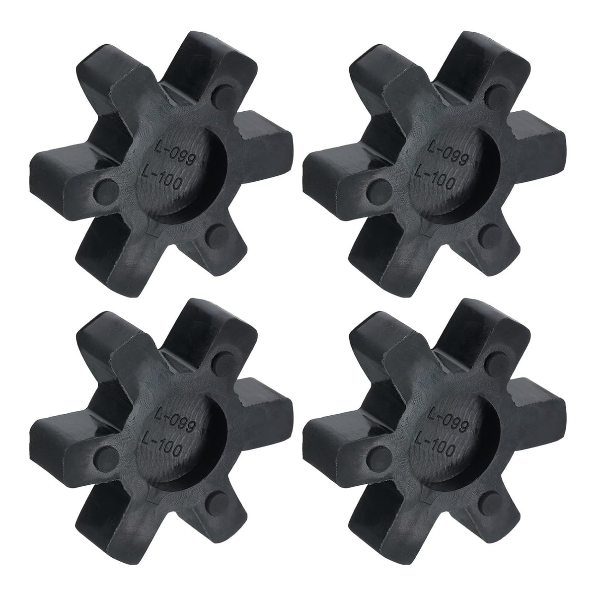 uxcell 4pcs L099/L100 Jaw Coupling Insert, Flexible Solid Type NBR Rubber Jaw Coupling Center Inserts for L Jaw Coupling L-Jaw Coupler Set, Black, Red
