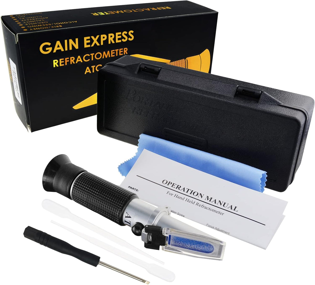2-in-1 Brix Salinity Refractometer Dual Scale 0-32% Brix & 0-28% Salinity with ATC Sodium Chloride in Food Salt