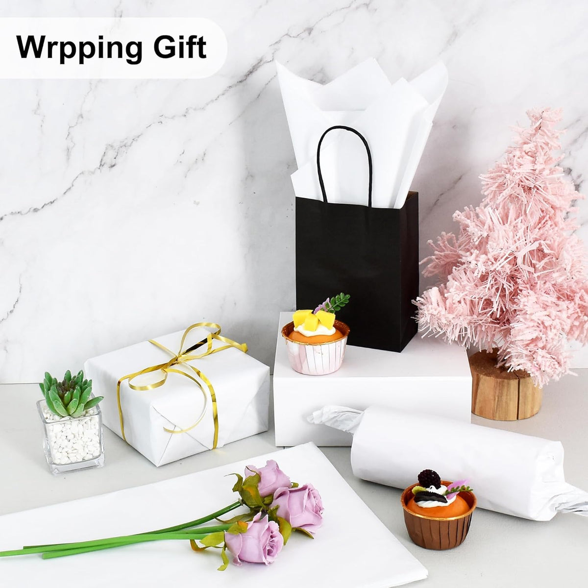 100 Sheets White Tissue Paper Bulk for Gift Wrapping and Gift Bags