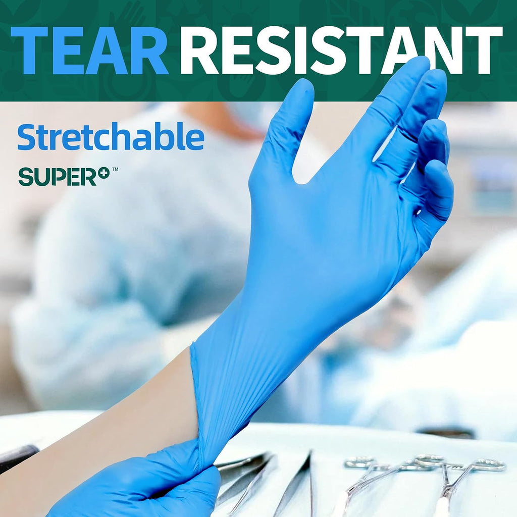 Vinyl Disposable Exam Gloves, 4Mil Powder-Free Latex-Free Food Grade Cooking Cleaning Medical Glove Blue 100&1000 Ct