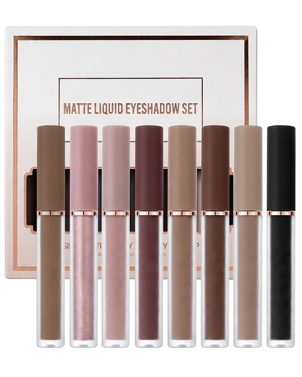 8 Colors Matte Liquid Eyeshadow Set, Neutral Nude Shades