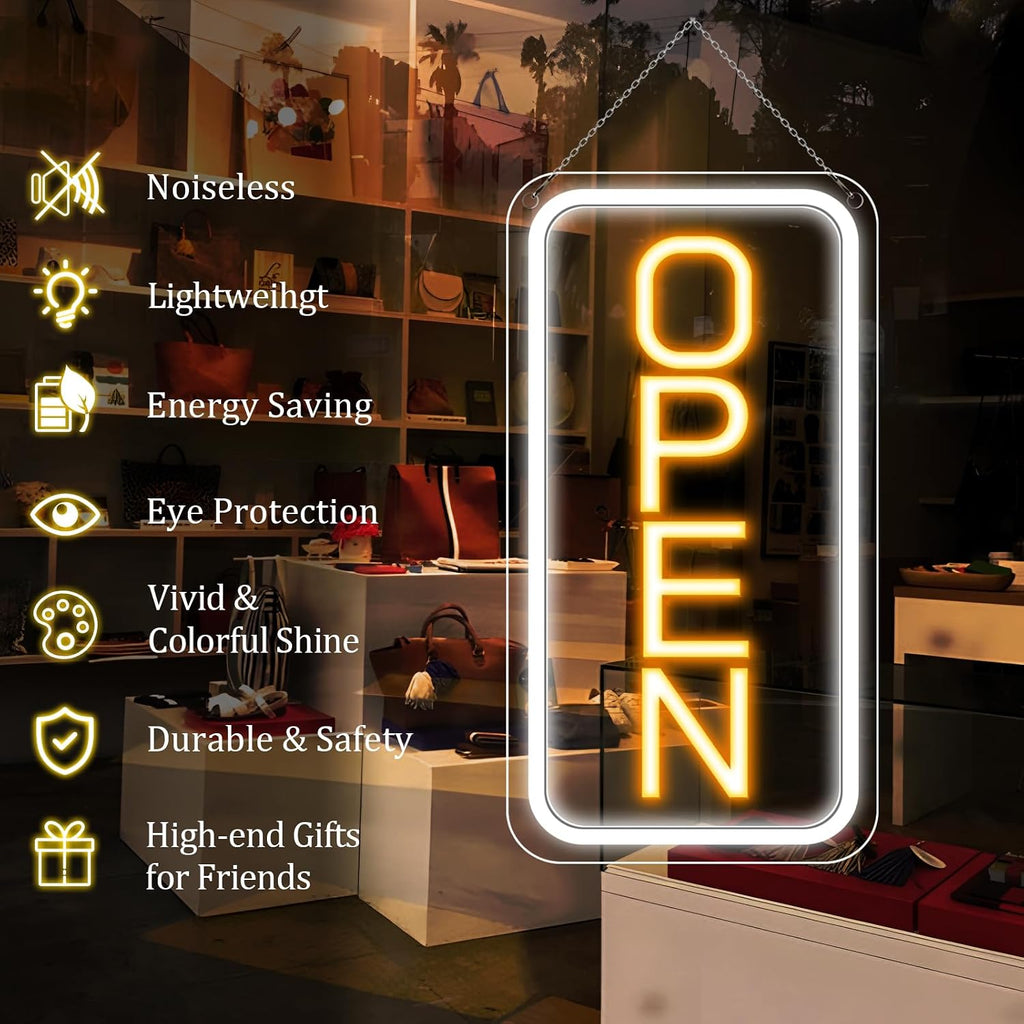 16"x 9" Super Bright Open Sign,12V LED Neon Open Signs for Business for Window, with ON/OFF Switch, Electric Light up