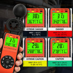 Heat Stress Meter Anemometer, Wet Bulb Globe Thermometer Wind Speed Meter