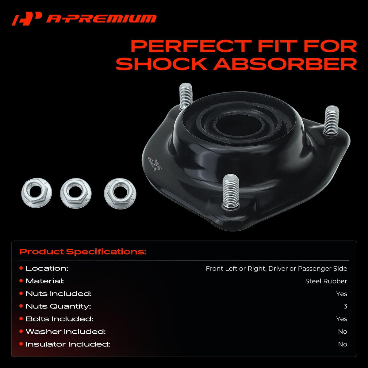 A-Premium Front Left or Right Strut Mount Compatible with Hyundai