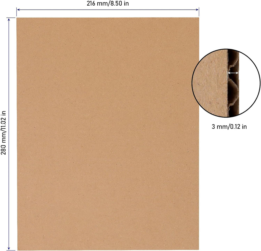 80 PCS Corrugated Cardboard Sheets,8.5x11 In Flat Cardboard Board