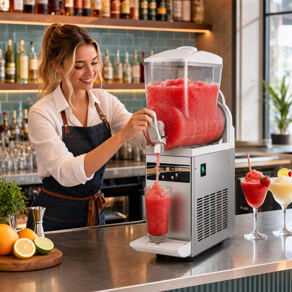Commercial Slushie Machine, 15L Single Tank Frozen Drink Maker