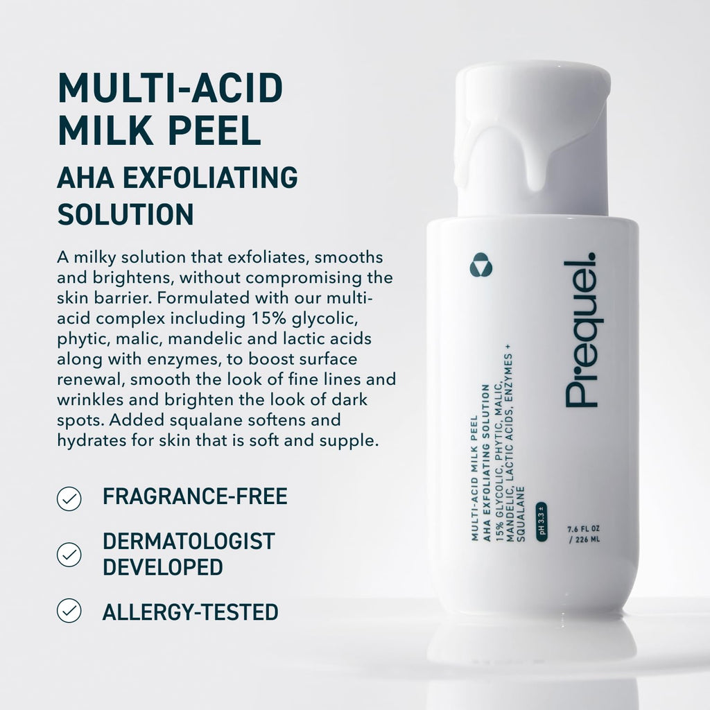 Skin Multi Acid Milk Peel - Glycolic Lactic AHA Exfoliant 7.6oz