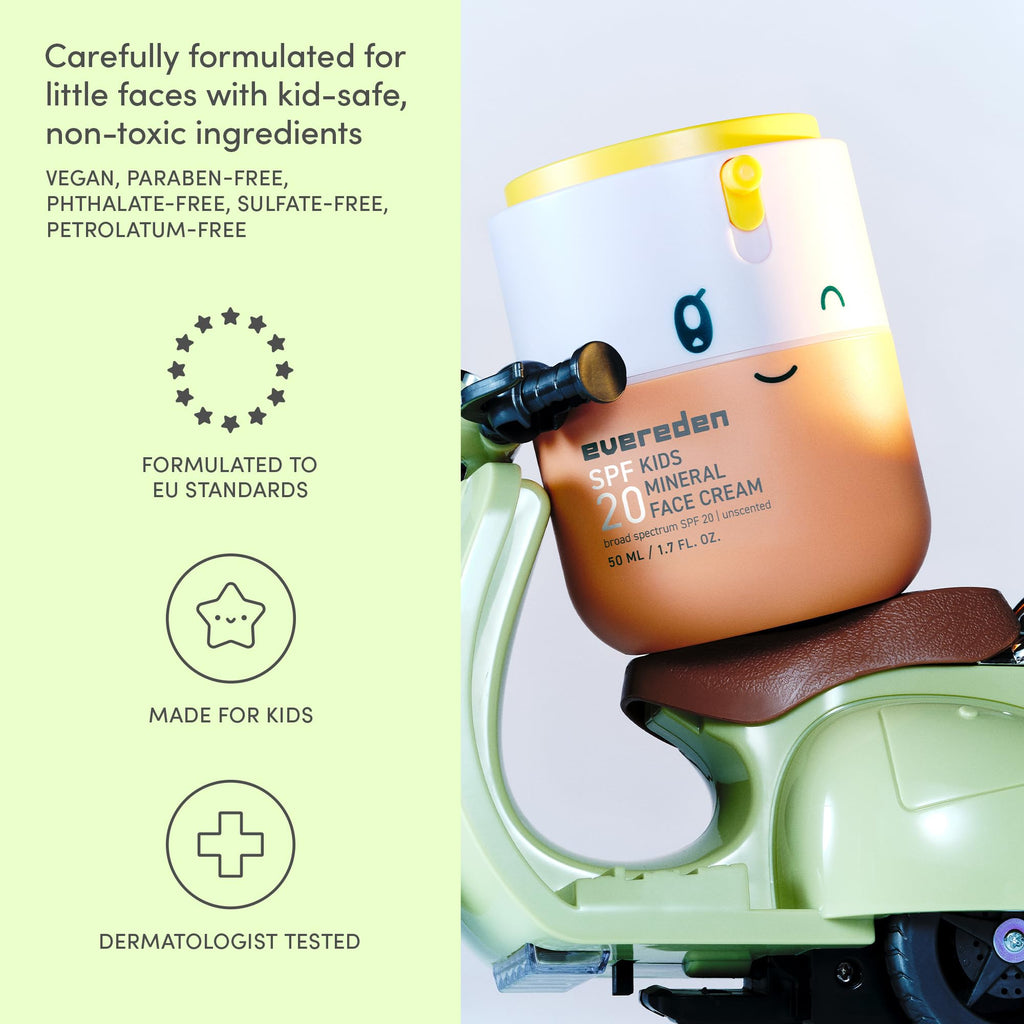 Kids Mineral Face Cream SPF 20, Dermatologist-Tested, Zinc Oxide