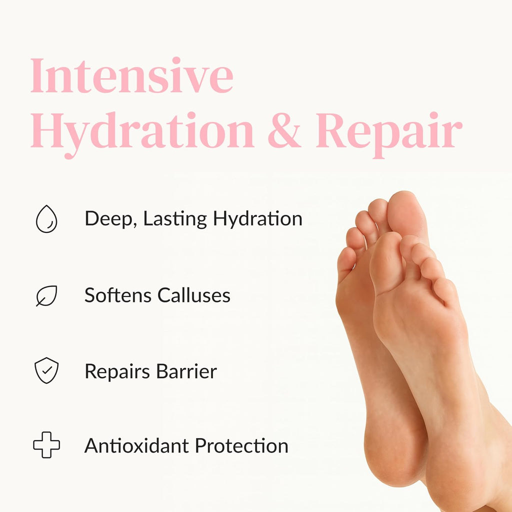 Moisturizing Foot Mask 6 Pairs, Soften with Sunflower Seed Oil & Vitamin E, Deep Moisturizing Socks for Dry, Cracked